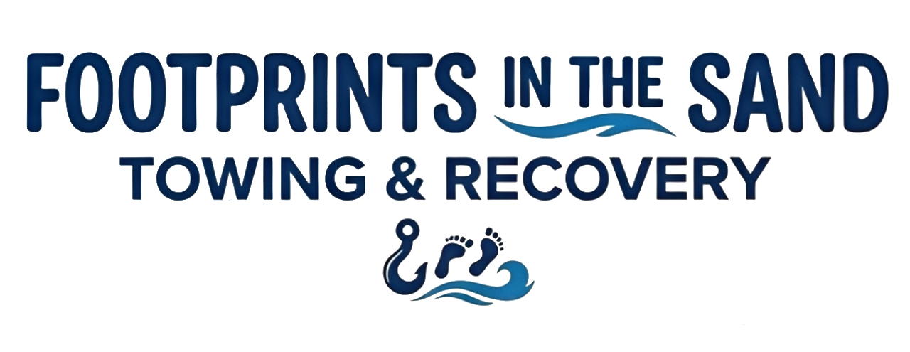 Footprints in the Sand Towing and Recovery logo